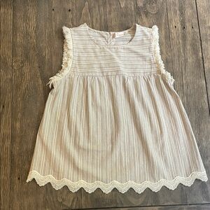 Altar'd State Beige and White Striped Top